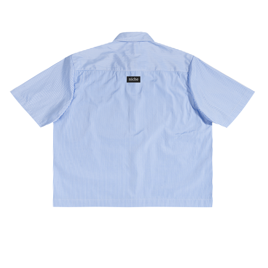 Oversized Vert Stripe Button Up