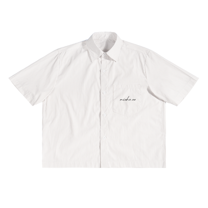 Oversized Vert Stripe Button Up