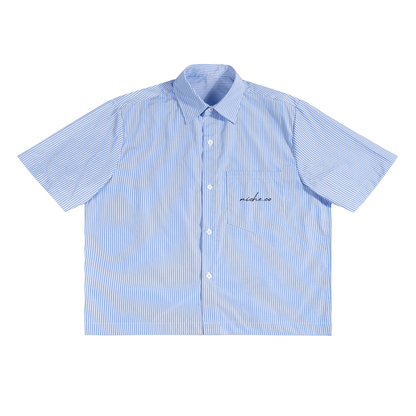 Oversized Vert Stripe Button Up