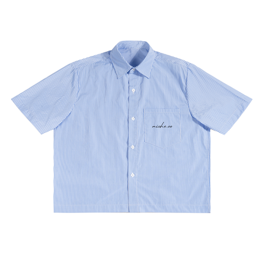 Oversized Vert Stripe Button Up